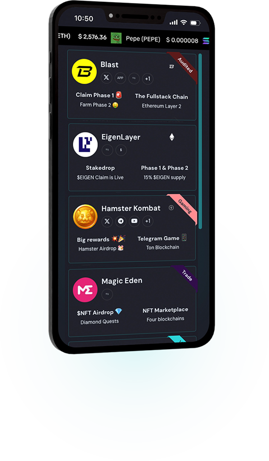 Phone display AirdropAlert Claiming Crypto Airdrops from your phone